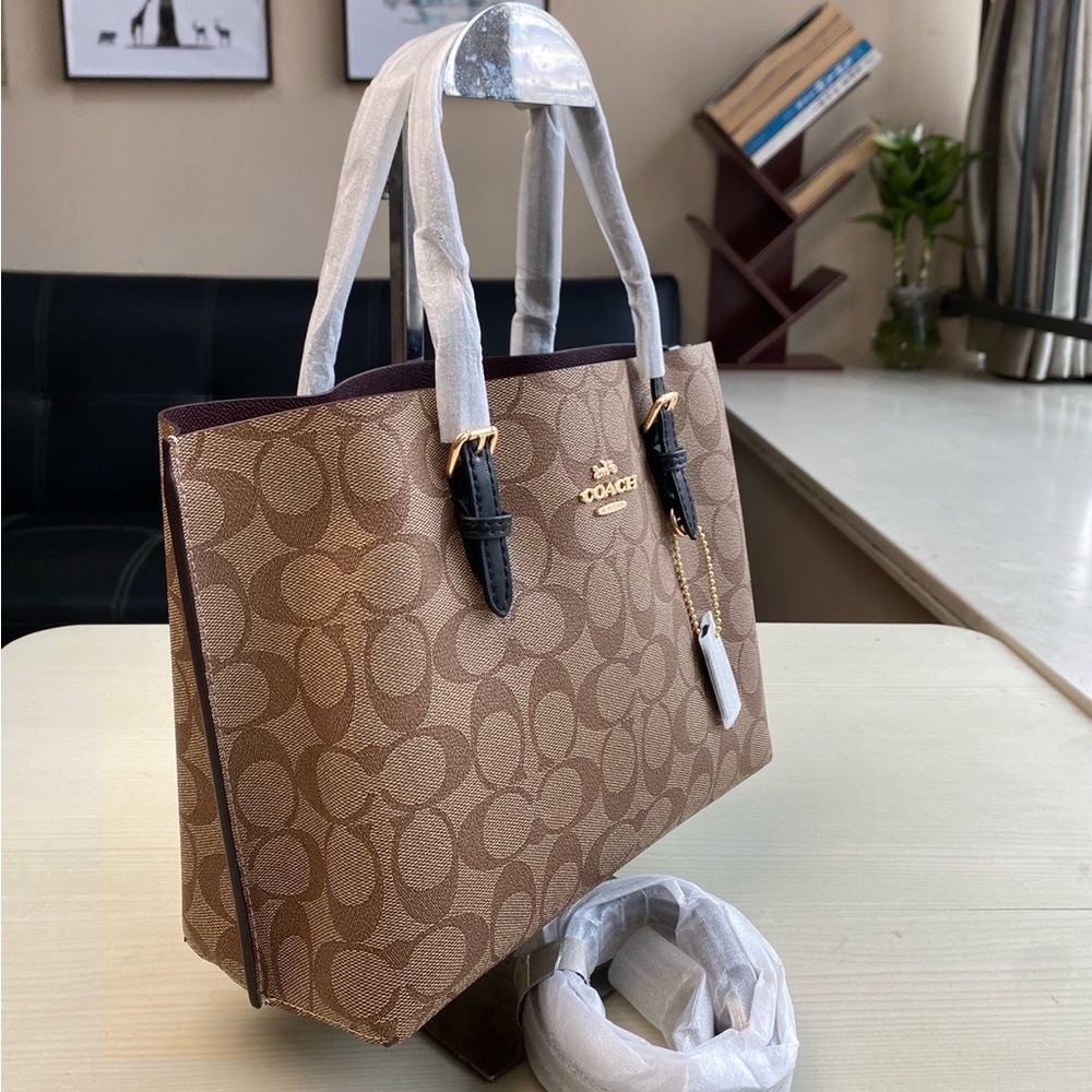 COACH Classic Pattern Mollie Tote Bag - Picture 2 of 7